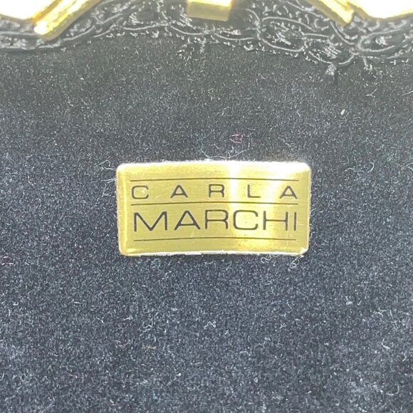 Carla Marchi Women’s Gold Metal Shell & Black Lining Convertible Crossbody Bag - Picture 7 of 12